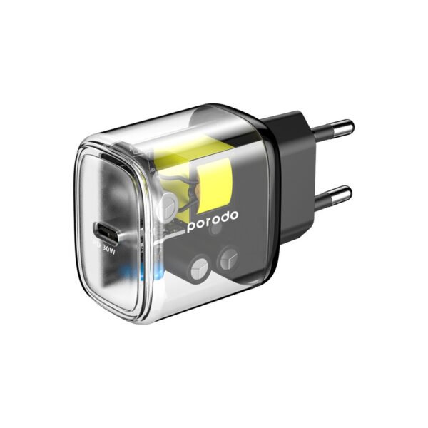 TRANSPARENT (USB C) 30W EU BLACK