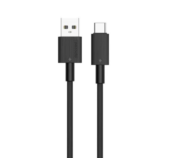 PORODO USB A TO PVC CABLE 1.2M BLACK