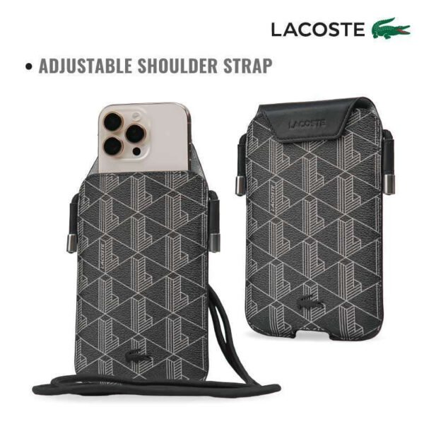 LACOSTE UNIVERSAL SLEEVE CROSSBODY PVC MONO BLACK XL