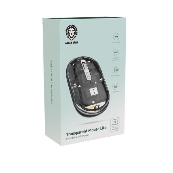 GREEN LION TRANSPARENT MOUSE LITE – GREY