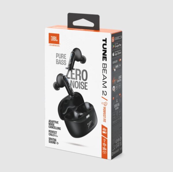 JBL TUNE BEAM 2 TRUE WIRELESS NOISE CANCELLING EARBUDS – BLACK