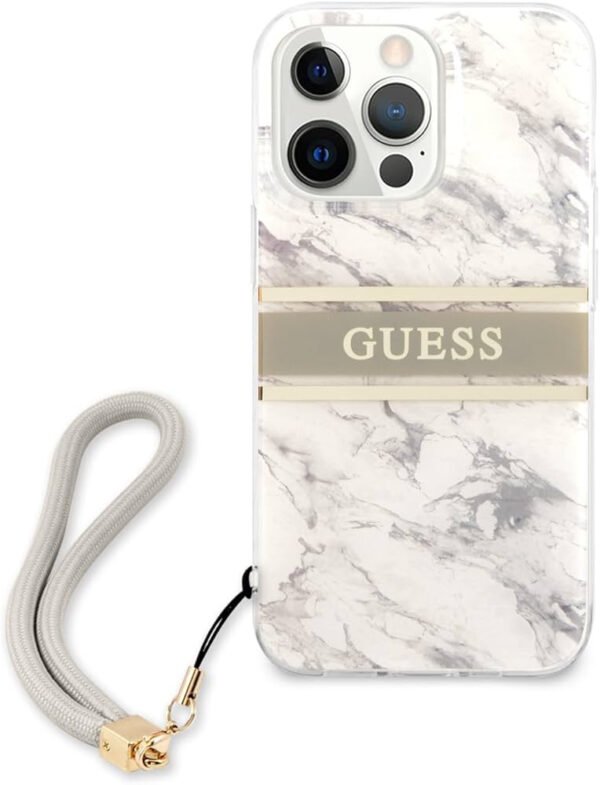 GUESS HC PC/TPU MARBLE STRAP GREY IP13 PRO MAX