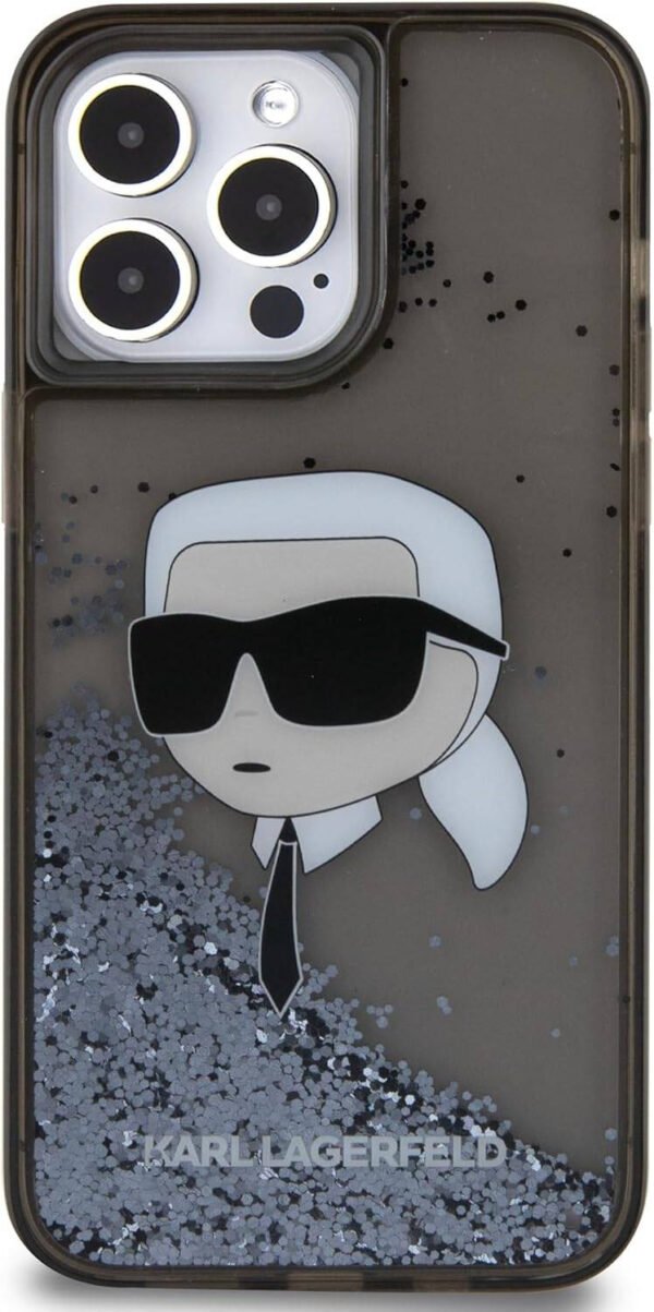 BLACK TRANSPARENT LIQUID GLITTER CASE